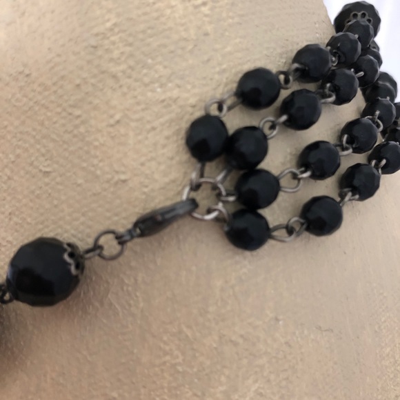 Black Bead Necklace - Picture 2 of 5
